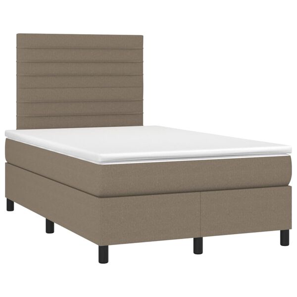 vidaXL Box spring postelja z vzmetnico taupe 120x200 cm blago