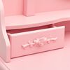 vidaXL Mizica za ličenje s stolčkom roza 75x69x140 cm les pavlovnije