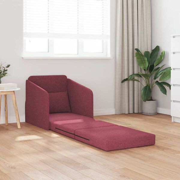 vidaXL Sofa postelja Vinorodna rdeča 65 x 80 x 83 cm Žamet