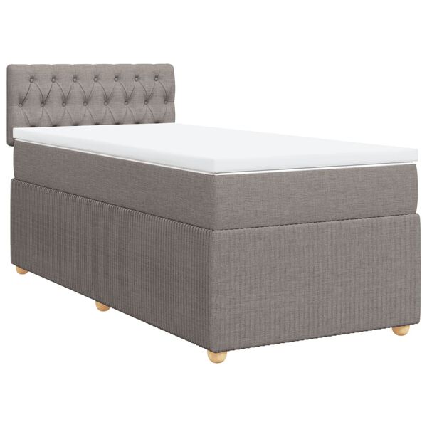 vidaXL Box spring postelja z vzmetnico taupe 80x200 cm blago