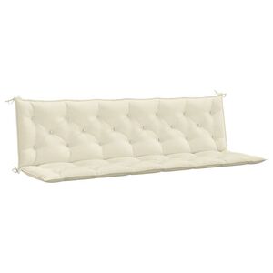 vidaXL Blazina za vrtno klop bela 200x(50+50)x7 cm oxford tkanina