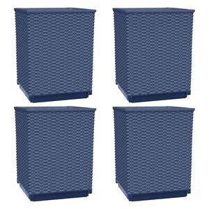 vidaXL Visoki lonci 4 kosi modro sivi 30x30x37 cm polipropilen
