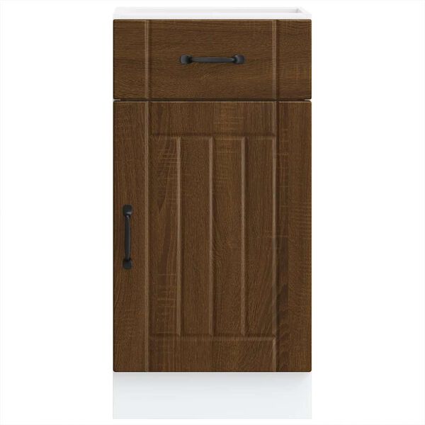 vidaXL Kuhinjska osnovna omarica Lucca rjavi hrast inženirski les