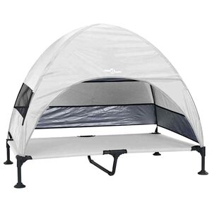 vidaXL Dvignjena pasja postelja 127 x 81 x 108 cm Tkanina in jeklo