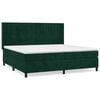 vidaXL Box spring postelja z vzmetnico temno zelena 200x200 cm žamet