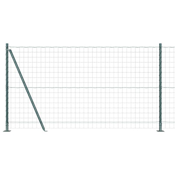 vidaXL Ograja s stebrom Zelena 1,2 x 25 m Jeklo