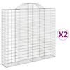 vidaXL Obokane gabion ko&scaron;are 2 kosa 200x30x180/200 cm pocinkano železo