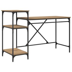 vidaXL Miza Umetni hrast 135 x 50 x 90 cm Konstruiran les