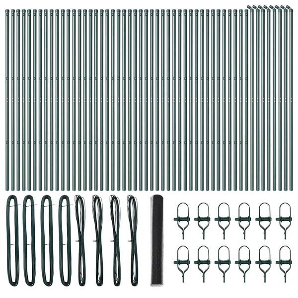 vidaXL Steber ograje. Siva 100 x 1,2 m (50 mm mreža) Jeklo in PVC