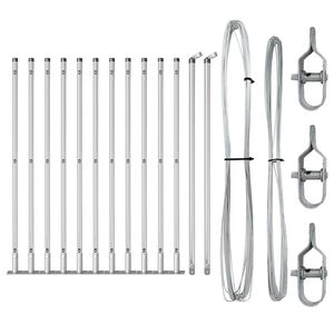vidaXL Ograjni stebri 13 pcs srebrna Ø32mm 110 cm Pocinkano jeklo