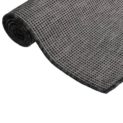vidaXL Zunanja preproga ploščato tkanje 160x230 cm siva