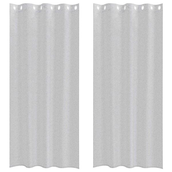 vidaXL Voile zavesa 2 pcs Svetlo siva 225 x 140 cm Poliester
