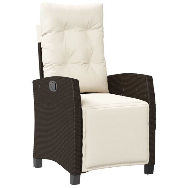 vidaXL Vrtna jedilna garnitura 9-delna z blazinami rjav poli ratan