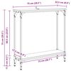 vidaXL Konzolna miza Črna Orehovina 75 x 22,5 x 75 cm Konstruiran les