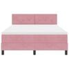 vidaXL Postelja z vzmetnico z vzmetnico Roza 140 x 190 cm Žamet