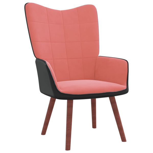 vidaXL Stol za spro&scaron;čanje roza žamet in PVC