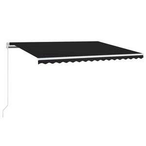 vidaXL Ročno zložljiva tenda z LED lučmi 450x300 cm antracitna