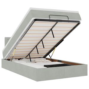 vidaXL Otomanski posteljni okvir z vzmetnico siv 120x200 cm žamet