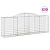 vidaXL Obokana gabionska ko&scaron;ara 30 kos 300x50x100/120cm cinkano železo
