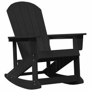 vidaXL Adirondack gugalnik Črna HDPE