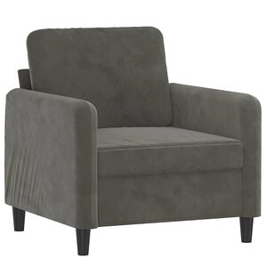 vidaXL Fotelj temno siv 60 cm žamet