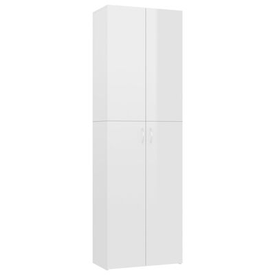 vidaXL Pisarniška omara visok sijaj bela 60x32x190 cm iverna plošča