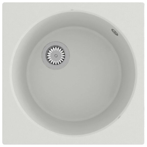 vidaXL Kuhinjska umivalnica Bela 48 x 48 x 20.5 cm Granit