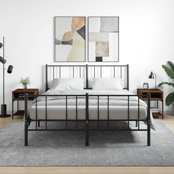 vidaXL Nočna mizica 2 kosa rjavi hrast 40x41x50 cm inženirski les