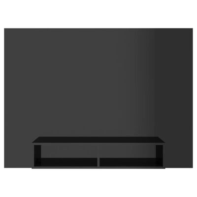 vidaXL Stenska TV omarica visok sijaj črna 135x23,5x90 cm iverna pl.