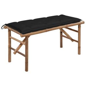 vidaXL Zložljiva vrtna klop z blazino 118 cm bambus
