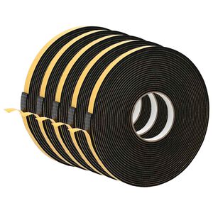 vidaXL Samolepilni pena trak 5 kos Črna 15mm x 10m CR pena