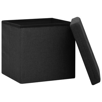 vidaXL Zložljiv stolček s prostorom za shranjevanje črn