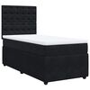 vidaXL Box spring postelja z vzmetnico črna 90x200 cm žamet