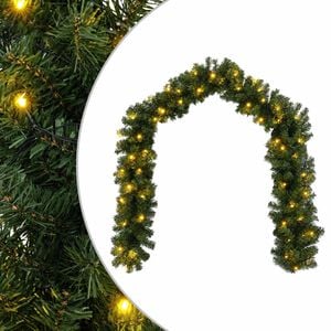 vidaXL Božična girlanda Zelena 270 cm PVC 50 LED
