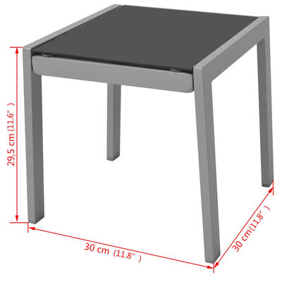 vidaXL Ležalniki z mizico aluminij črni