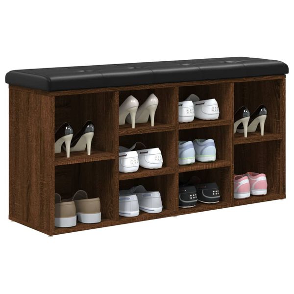 vidaXL Klop za čevlje rjavi hrast 102x32x50 cm inženirski les