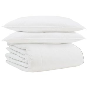 vidaXL Zimska posteljnina z blazino 3 pcs Bela Perje