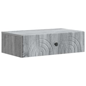 vidaXL Stenska stranska miza Siva Sonoma 59 x 34,5 x 17 cm