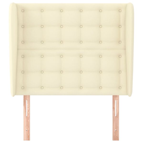 vidaXL Vzglavje z u&scaron;esi krem 83x23x118/128 cm umetno usnje