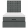 vidaXL Otomanski posteljni okvir z vzmetnico siv 100x200 cm blago