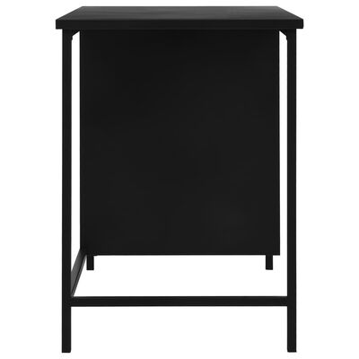 vidaXL Pisalna miza s predali industrijska črna 120x55x75 cm jeklo