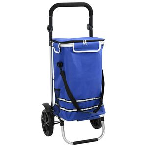 vidaXL Nakupovalni voziček Modra 36,5 x 46,5 x 100,5 cm Oxford tkanina