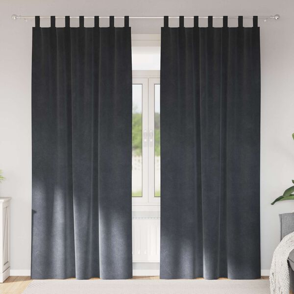 vidaXL Zatemnitvene zavese 2 pcs Svetlo siva 140 x 260 cm Žamet