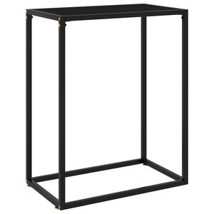 vidaXL Konzolna mizica črna 60x35x75 cm kaljeno steklo