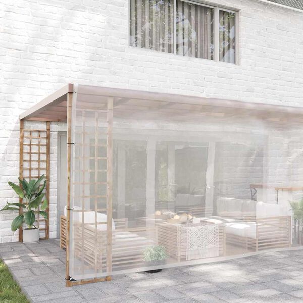 vidaXL Prozorna ponjava z očesci 5x12 m polietilen