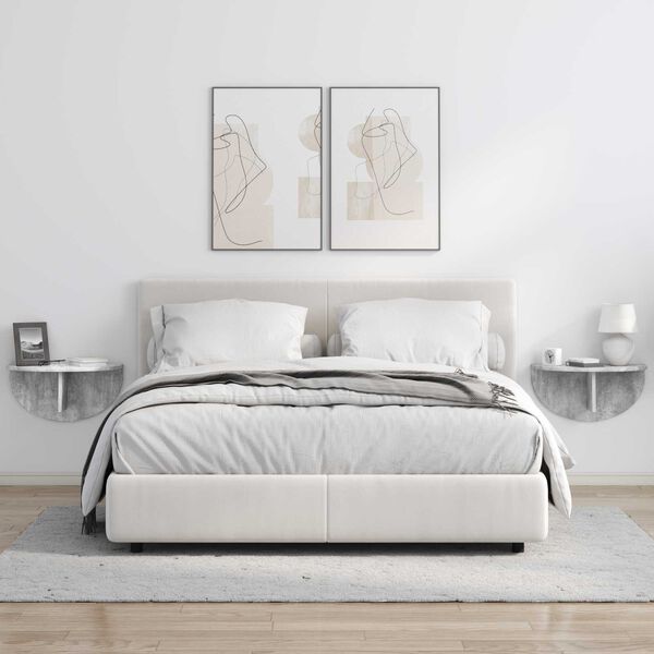 vidaXL Stenska polica Betonsko siva 48 x 24 x 24 cm Konstruiran les