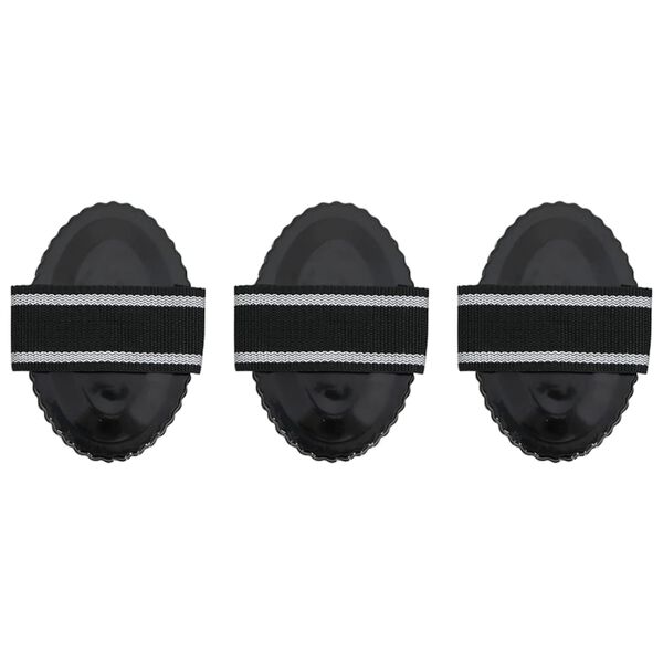 vidaXL Krtača za konja 3 kosi črno jeklo