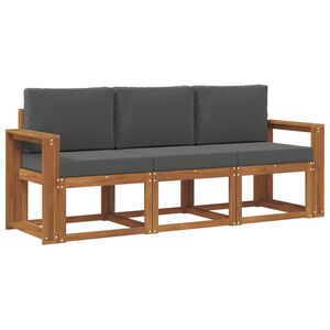 vidaXL Zunanja garnitura za sedenje 3 pcs Naravna in antracitna