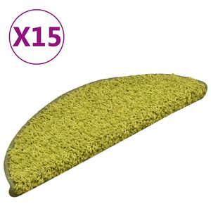 vidaXL Preproge za stopnice 15 kosov zelene 56x17x3 cm