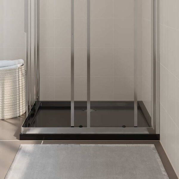 vidaXL Pravokotna ABS tuš kad črna 80x90 cm